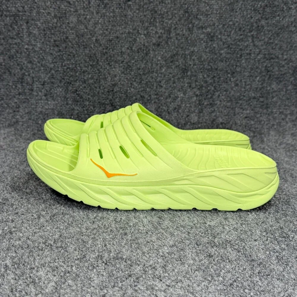 Hoka Ora Recovery Slide Sandals Men's Size 14 Neon Yellow Athletic Running Beach